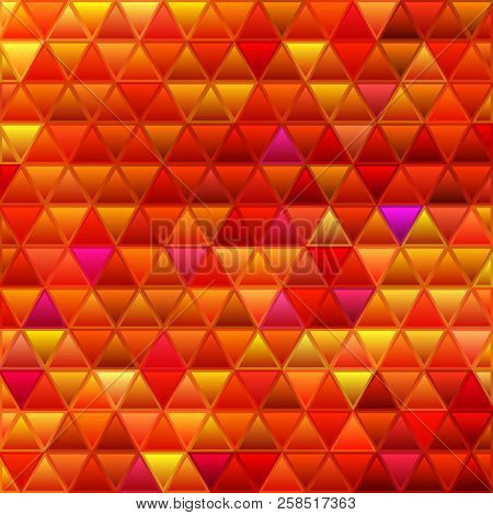Abstract Vector Stained-glass Triangle Mosaic Background - Red And Orange