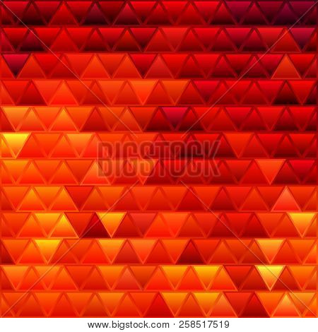 Abstract Vector Stained-glass Triangle Mosaic Background - Red And Orange