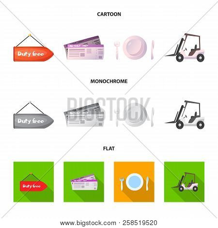 Vector Illustration Of Airport And Airplane Logo. Set Of Airport And Plane Stock Vector Illustration