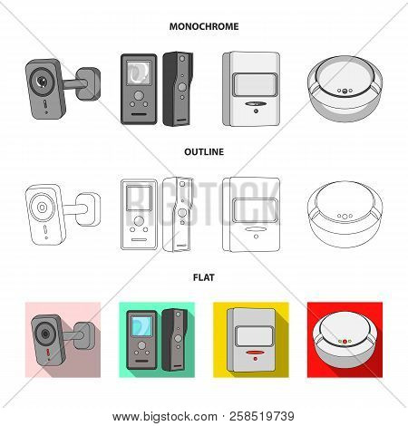 Isolated Object Of Cctv And Camera Icon. Collection Of Cctv And System Stock Symbol For Web.