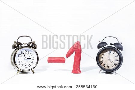 Daylight Saving Time. Wall Clock Going To Winter Time. Autumn Abstraction.