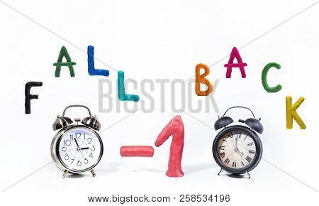 Daylight Saving Time. Wall Clock Going To Winter Time. Autumn Abstraction.