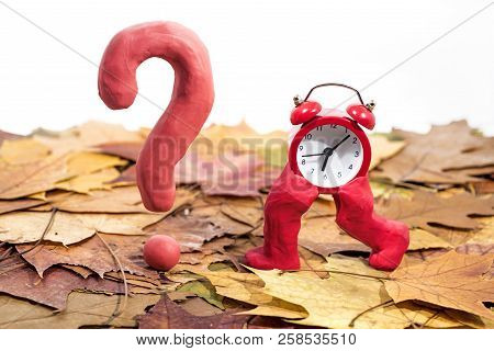 Daylight Saving Time. Wall Clock Going To Winter Time. Autumn Abstraction.