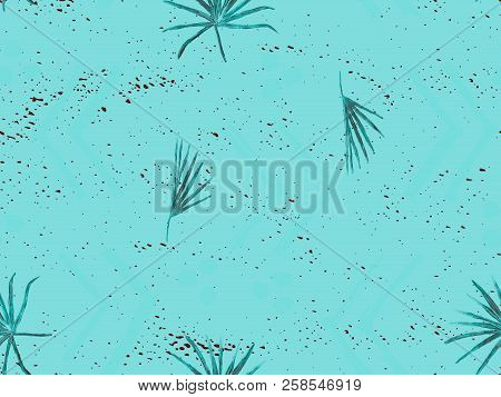 Indigo Exotic Pattern. Monstera And Hibiscus Flowers Tropical Bouquet.  Hawaiian T-shirt And Swimwea