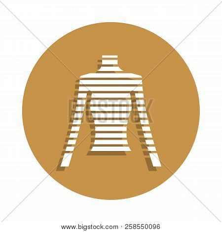 Multicolour Turtleneck Sweater Icon In Badge Style. One Of Clothes Collection Icon Can Be Used For U