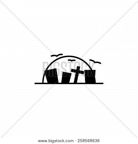 Cemetery Icon. Element Of Ghost Elements Illustration. Thin Line  Illustration For Website Design An