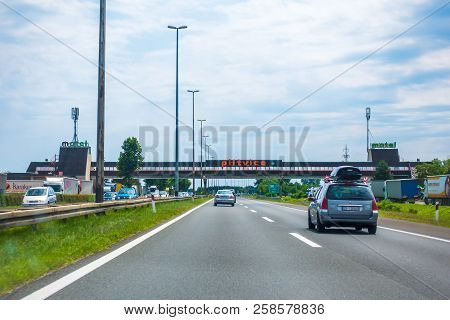 Highway A1 Near Zagreb, Croatia, July 1 2018: A1 Highway In Croatia From Zagreb To Split And Adriati
