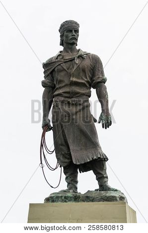 Porto Alegre, Brazil - September 16, 2018: Sculpture Of The Typical Brazilian Gaucho, Called Work (m