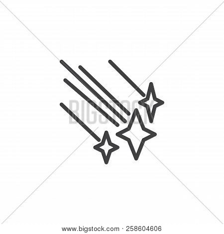 Falling Stars Outline Icon. Linear Style Sign For Mobile Concept And Web Design. Starfall Simple Lin