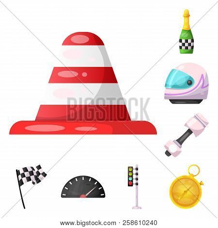 Vector Illustration Of Car And Rally Symbol. Collection Of Car And Race Stock Vector Illustration.