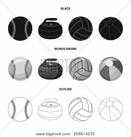 Vector Illustration Of Sport And Ball Icon. Collection Of Sport And Athletic Vector Icon For Stock.