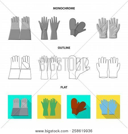 Vector Design Of Glove And Winter Sign. Collection Of Glove And Equipment Vector Icon For Stock.