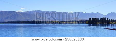 Panoramic Image Of Beautiful Scenery Of Lake Pukaki , Mackenzie District, Canterbury Region, South I