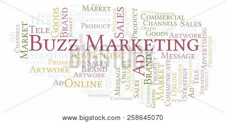 Word Cloud With Text Buzz Marketing. Wordcloud Made With Text Only.