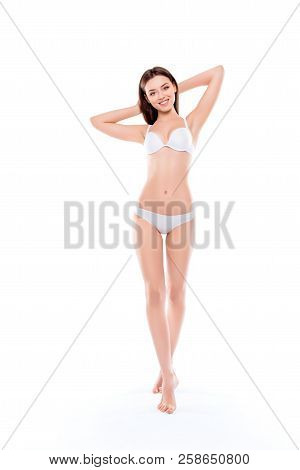 Vitality Perfect Pure Clean Clear Hygiene Smooth Whitening Bikini Underlinen Concept. Vertical Full 