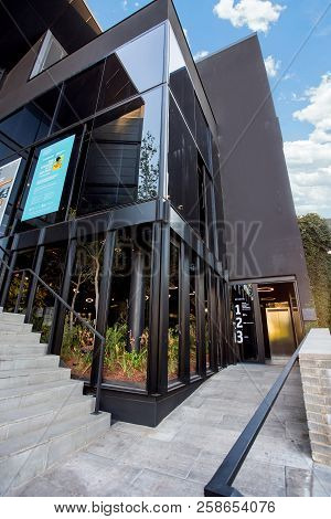 Johannesburg, South Africa - 11 September - 2018: Modern Glass Fronted Building. Exterior Of Art Gal