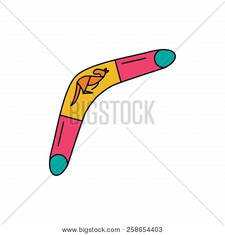 Bumerang Icon. Cartoon Bumerang Vector Icon For Web Design Isolated On White Background