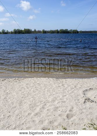 Details Of The Valkenburg Beach On The Sunny Day