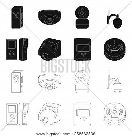 Vector Design Of Cctv And Camera Sign. Collection Of Cctv And System Stock Vector Illustration.