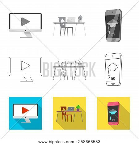 Vector Design Of Education And Learning Symbol. Collection Of Education And School Vector Icon For S