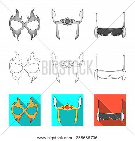 Vector Design Of Hero And Mask Logo. Collection Of Hero And Superhero Stock Vector Illustration.