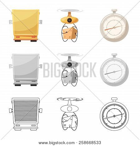 Isolated Object Of Goods And Cargo Sign. Collection Of Goods And Warehouse Stock Symbol For Web.