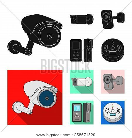 Vector Design Of Cctv And Camera Icon. Set Of Cctv And System Vector Icon For Stock.