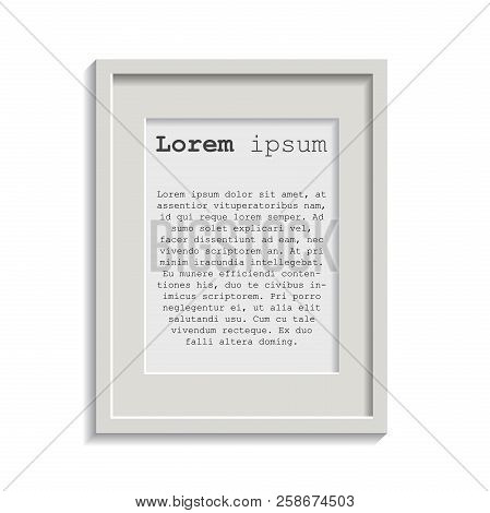Realistic Photo Frame Isolated On White Background. Pictures Fra