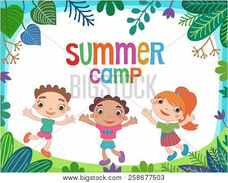 Vector Brochure Backgrounds With Cartoon Children. Infographic Template Design.
