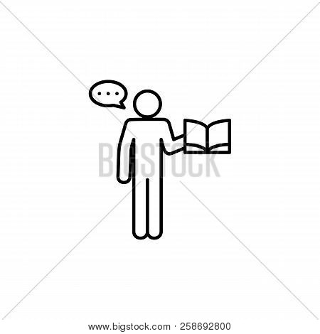 Literature Teacher Icon. Education Symbol Sign Pictogram
