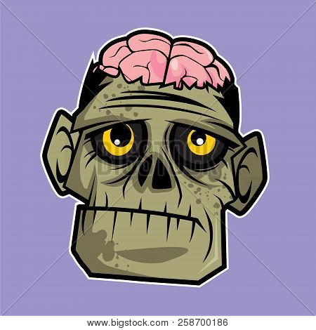 Zombie Head Vector Illustration - Big Sad Zombie