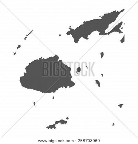 Fiji Vector Map. Black Icon On White Background.