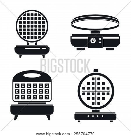 Belgian Waffle-iron Icon Set. Simple Set Of Belgian Waffle-iron Vector Icons For Web Design On White