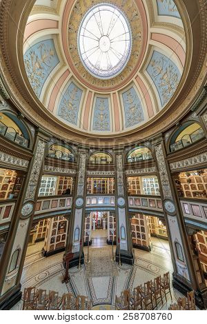 San Francisco, California - September 16, 2018: Interior Of San Francisco Columbarium. Located Off T