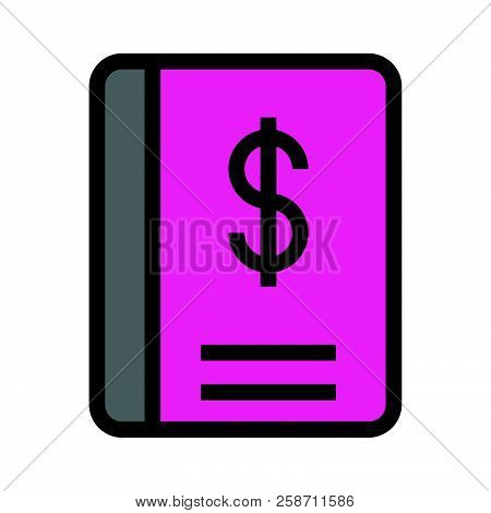 Dollar Book Color Line Elements For Mobile Concept And Web Apps.