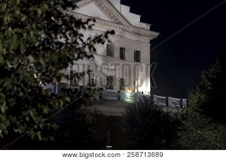 Part Of The Beautiful Palace Lit By Lanterns At Night, Baturin