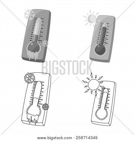 Vector Design Of Weather And Climate Icon. Set Of Weather And Cloud Vector Icon For Stock.
