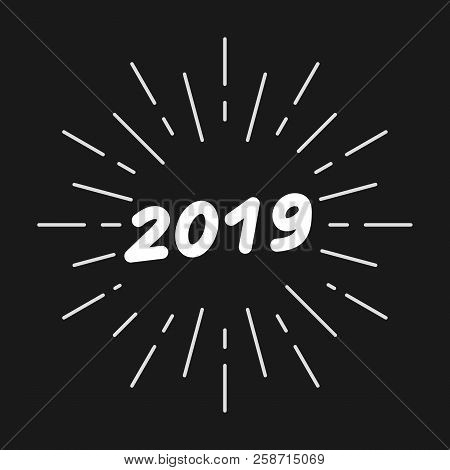 2019. Lettering Label Design For New Year 2019 Celebration