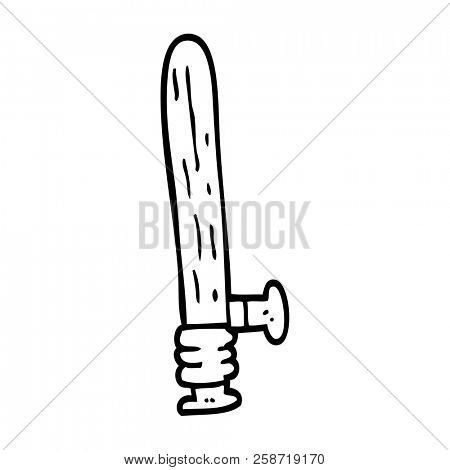 line drawing cartoon police truncheon