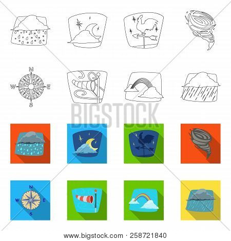 Vector Illustration Of Weather And Climate Symbol. Set Of Weather And Cloud Stock Vector Illustratio