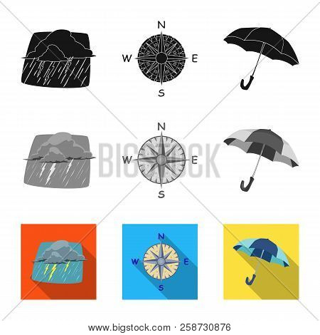 Vector Illustration Of Weather And Climate Logo. Set Of Weather And Cloud Stock Symbol For Web.