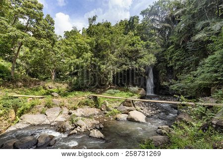 The Beautiful Murundao Waterfall Near Moni, Indonesia.
