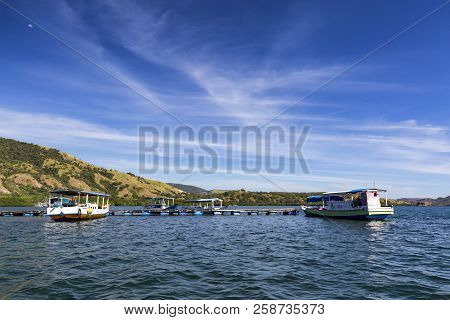 Riung, Indonesia - May 17: Two Fishing Boats At A Pier In Riung, Indonesia On May 17, 2017.