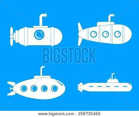 Periscope Submarine Telescope Icons Set. Simple Illustration Of 4 Periscope Submarine Telescope Vect