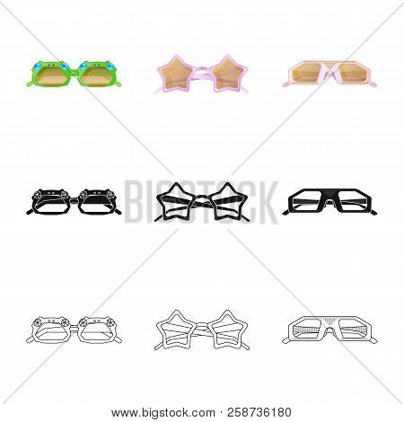 Vector Design Of Glasses And Sunglasses Icon. Set Of Glasses And Accessory Stock Vector Illustration