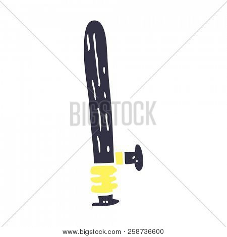 cartoon doodle police truncheon