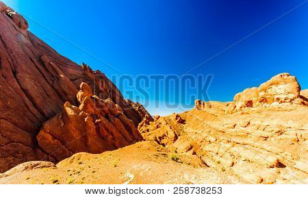 View On Spectecular Mountain Landscape Next To Gorges Du Dades In Morocco