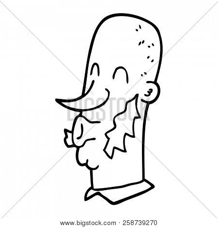 line drawing cartoon man with muttonchop facial hair