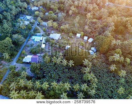 Aerial View Of The Village Of Riung Just After Sunset In Flores, Indonesia.