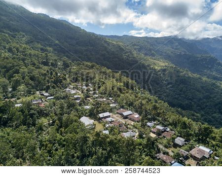 Aerial View Of A Village Near The Bena And Luba Traditional Villages In East Nusa Tenggara, Indonesi